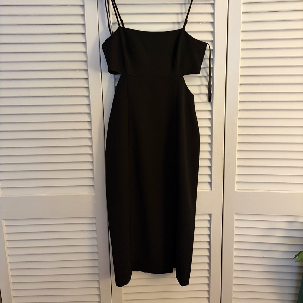 Elegant Black Women's Midi Dress